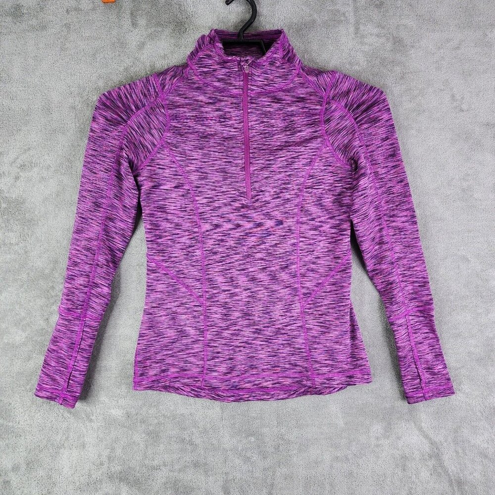 Womens Pink 90 Degrees Reflex Athletic Top Shirt Mock Neck 1/4 Zip long sleeve S